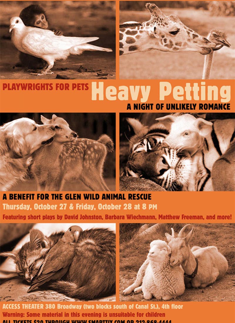 Playwrights for Pets Heavy Petting Play Bill