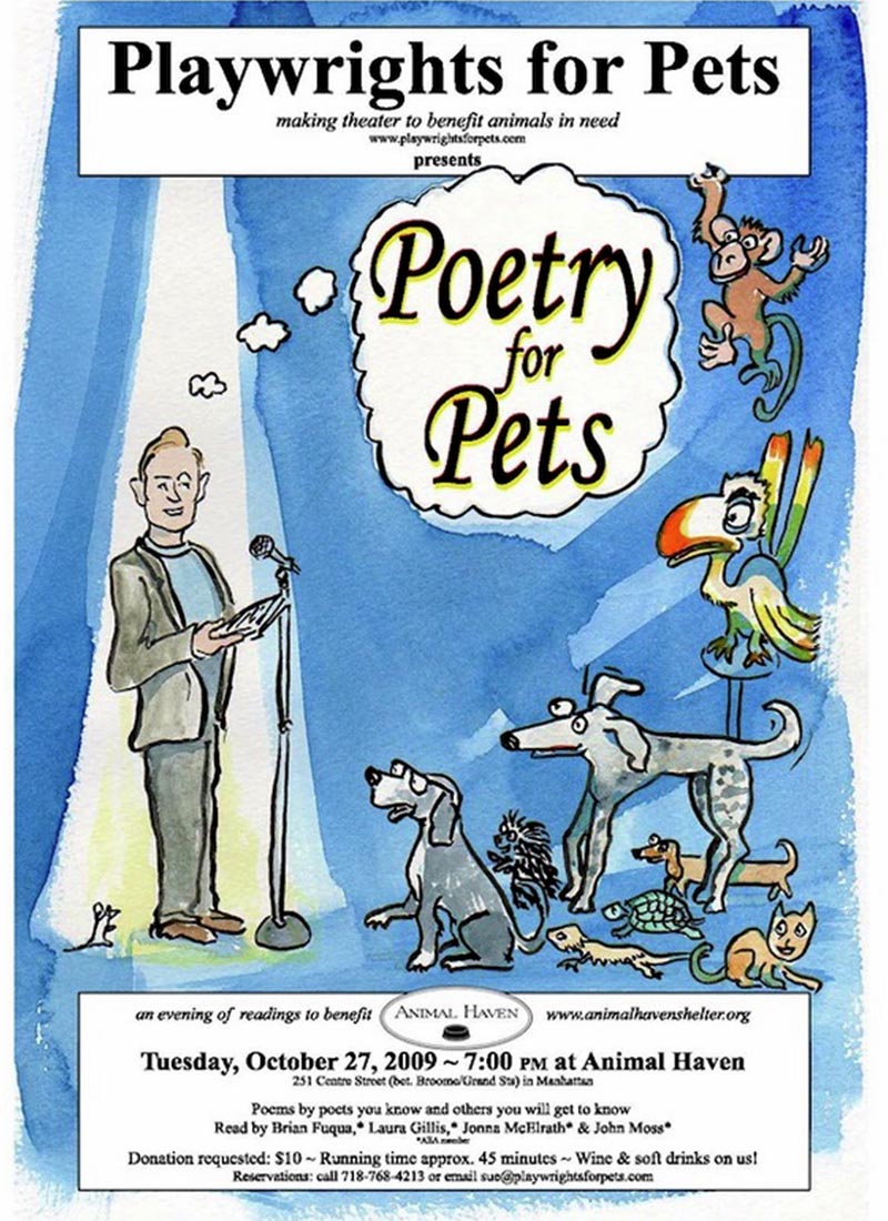 Playwrights for Pets Poetry For Pets Play Bill